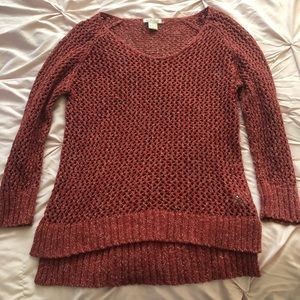 Lucky Brand Open Knit Rust Sweater